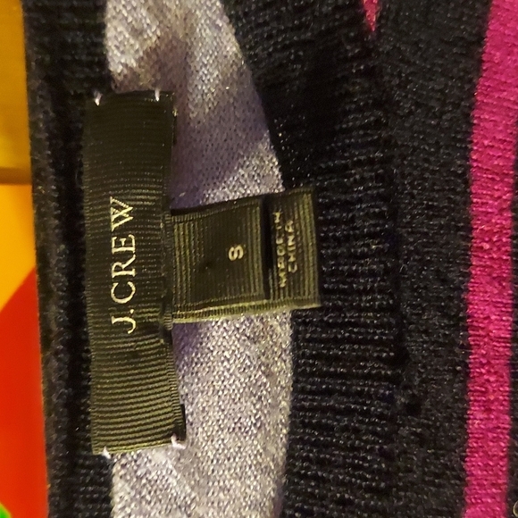 J crew striped sweater with fun purple back - Picture 3 of 3